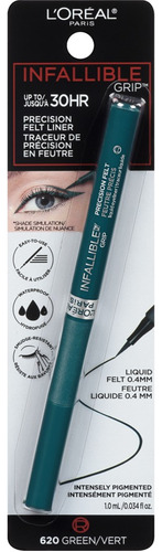 Delineador De Ojos L'oreal Infallible Líquido Precision Line Color 620 Verde Efecto Metálico