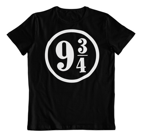 Polera Negra Algodon Estampado Dtf 9 3/4 Tren Harry Potter