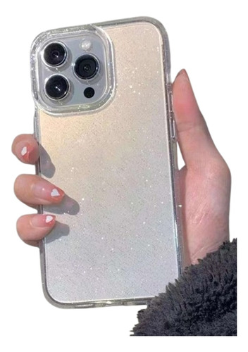 Forro Para iPhone XS Transparente Escarchado Fino Plateado