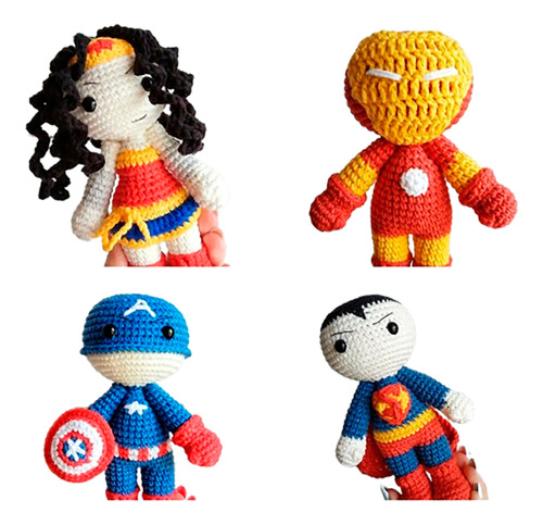 10 Patrones Super Heroes Amigurumis Crochet X 10