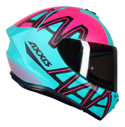 Imagem 5 de 9 de Capacete Axxis Draken Dekers Tifany Rosa Fechado Lançamento