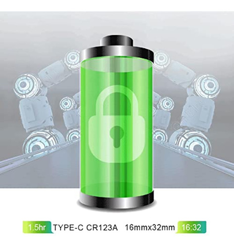 Imagen 4 de 9 de Batería Recargable De Iones De Litio Usb Cr123a, Batería Rec