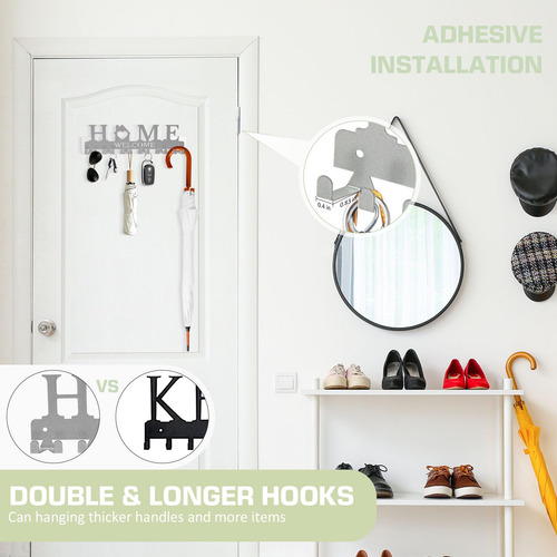 Soporte Para Llaves De Pared Con 6 Ganchos Dobles