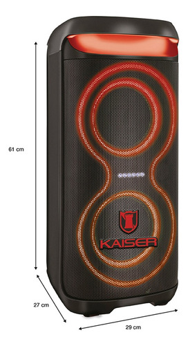Bafle Kaiser Luz Led 2x6.5'' Microfono Inalambrico