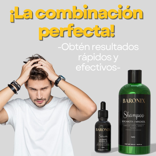 Baronix Minoxidil 7% Serum Maximo Crecimiento Kit 2 Piezas