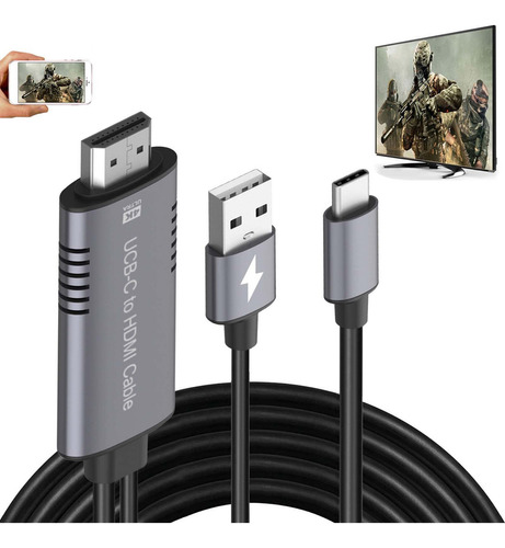 Adaptador Hdmi Usb Tipo C Cable Mhl 4k Hd Video Convertidor