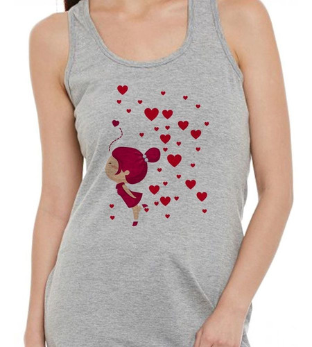 Musculosa Chico Y Chica Besandose Corazones M2