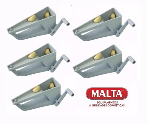 Moedor Triturador De Alho E Temperos Manual Malta - Kit 5 Un
