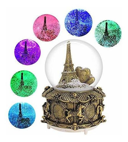 Deliway Globo De Nieve Musical De La Torre Eiffel Con Nieve 