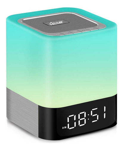 Parlante Bluetooth Con Luz Nocturna Y Despertador De Celcube