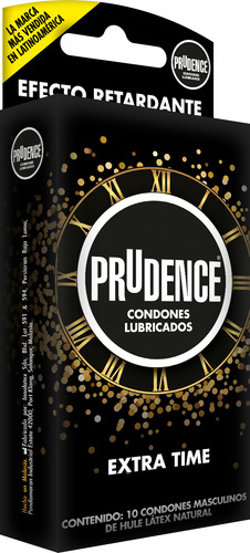 10 Condones Lubricados Prudence Extra Time Con Retardante
