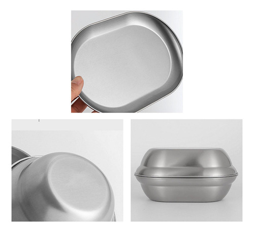 Juego De Platos Y Tazones De Acero Inoxidable, Utensilios