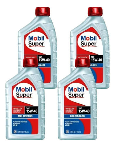 Aceite Para Motor Mobil 15w-40 Multigrado 4 Litros