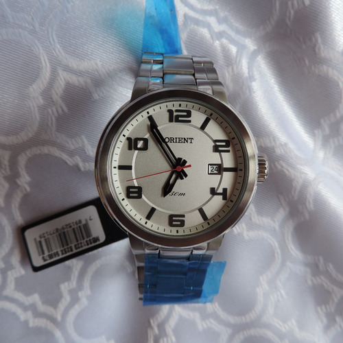 Relógio Orient Mbss1223 Sport Visor Prata Quartz Original 