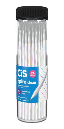 Caneta Esferográfica Cis Spiro Clean 0,7mm Cores