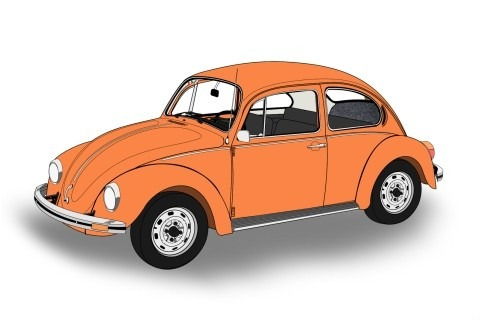 Vw Fusca Escarabajo Volkswagen - Autos - Lámina 45x30 Cm.