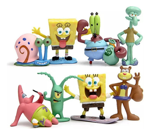 Bob Esponja Set Mini Figuras Personajes 