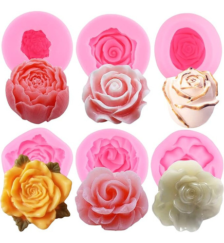 Moldes Silicona Para Fondant Flores Rosas En 3d Para Hacer J