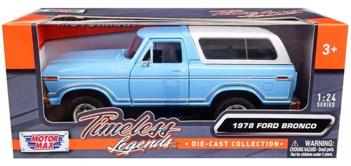 1/24 1978 Ford Bronco Motor Max Color Azul Con Camper