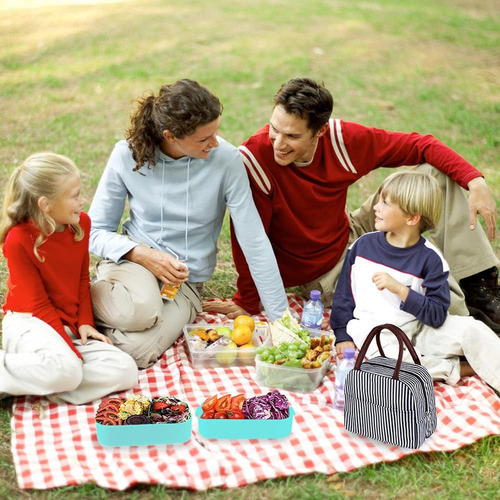 Topper Contenedor De Alimentos Cubiertos Lonchera 2 Niveles