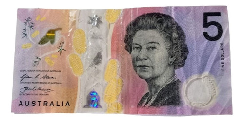 Billete De Australia 5 Dolares Isabel 2* - Vf Polimero