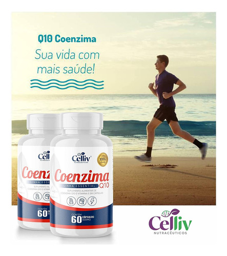 Kit Com 3 - Coenzima Q10 100mg Por Porção 60 Cápsulas Celliv