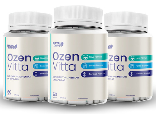 3 Potes De Ozenvitta - 180 Cápsulas - Envio Imediato Sem Sabor