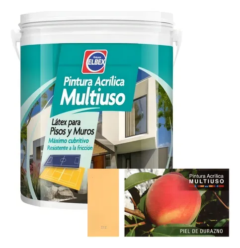 Pintura Multiuso Pisos - Elbex 1lt - Piel De Durazno Acabado Mate