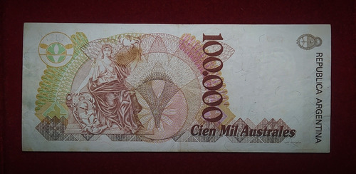 Billete 100000 Australes Serie B 1991 Bottero 2892 Oferta (Usado)