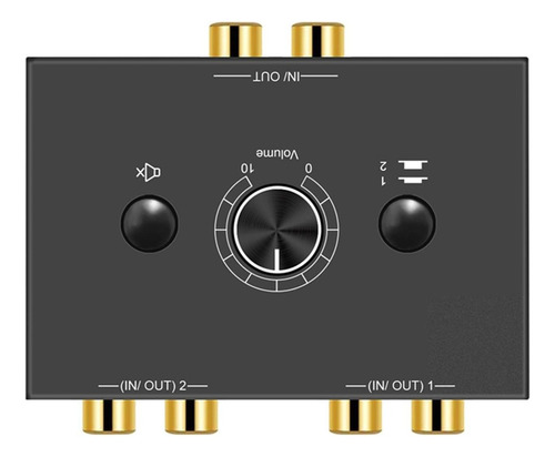 2 X 1/1 X 2 L / R Conmutador Audio Estéreo Caja Divisora