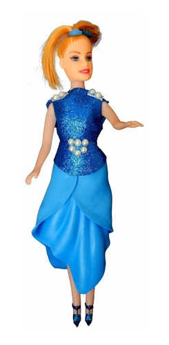 Imagem 1 de 1 de Donna - Azul Com Glitter - Bonecas Artesan