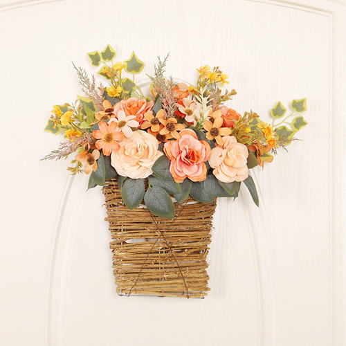 Corona De Cesta De Flores Hermosa Decorativa Para