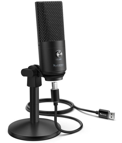 Micrófono de condensador profesional negro Fifine K670b USB
