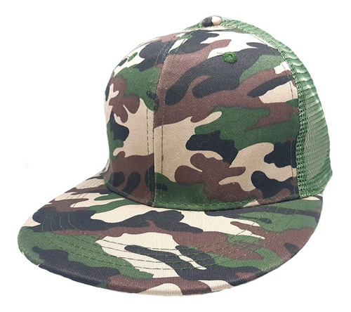 Gorra F1 Visera Plana Frente Algodon C- Red Camuflada Unisex