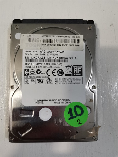 Disco Duro Para Laptop   320gb Segate Dañado 2.5 Por Pieza