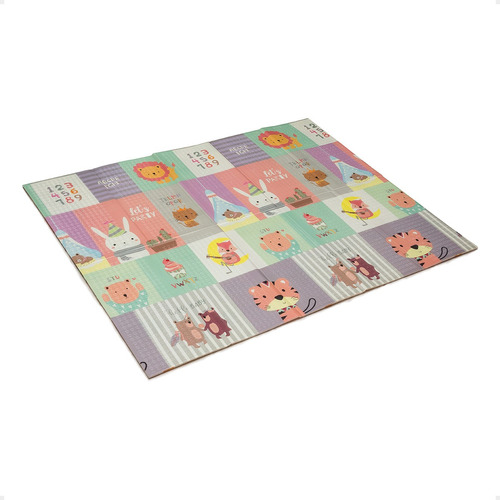 Alfombra Plegable Para Bebes Antigolpes Love Reversible 