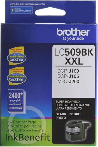 Cartucho Brother Lc-509bk Negro Inyeccion De Tinta Brothe /v