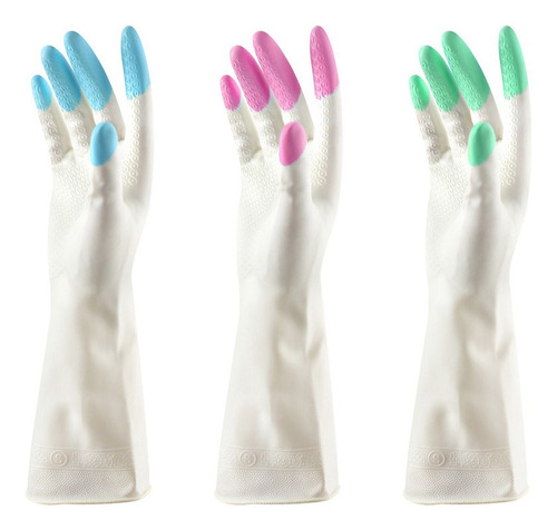 Guantes De Lavado De Platos De Cocina De Látex De Manga Larg