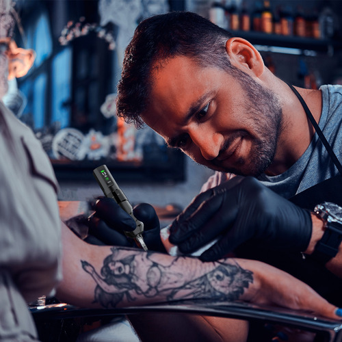 Máquina De Tatuaje Profesional Inalámbrica Con De 2 Baterías Negro