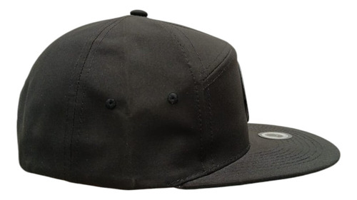 Gorra Plana Con Placa Premium 7 Gajos Negro Trailer Frente Ajustable
