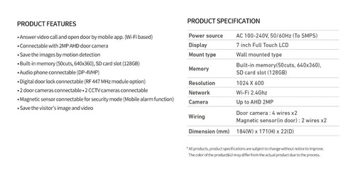 Imagen 3 de 7 de Kit Commax Portero Visor Touch 7 - Llama A Los Celulares.