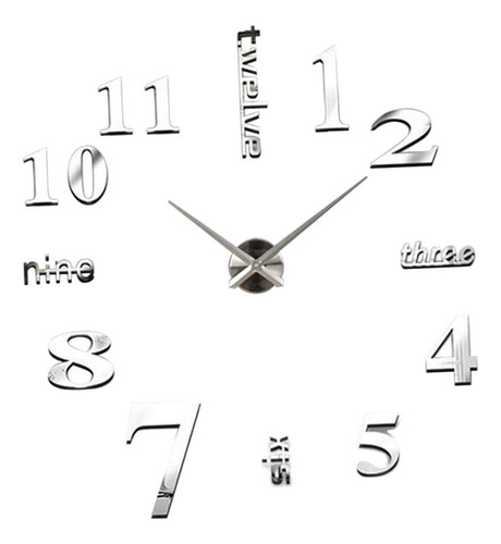 Reloj De Pared Moderno 3d Diy, Reloj Grande Adhesivo De