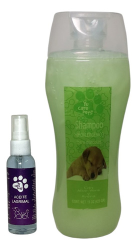 Duo Shampoo Hipoalergenico 425 Ml Y Lagrimal Para Mascotas Fragancia Aloe vera