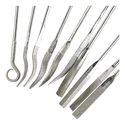 H Juego De 10 Mini Limas De Diamante For Limas De Aguja