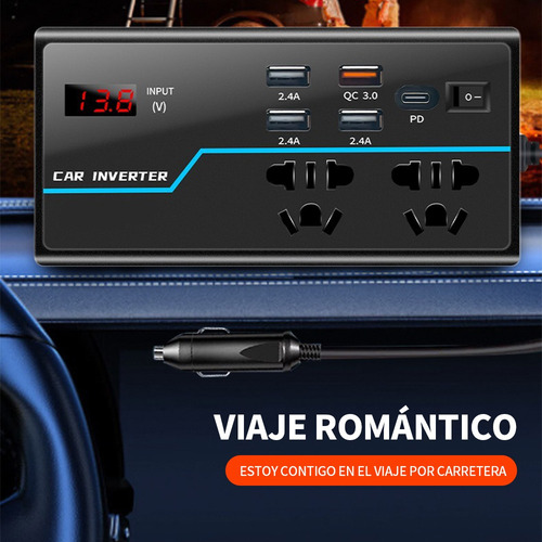 Inversor Corriente Para Auto 200w Soporta Sistemas 12v A 24v