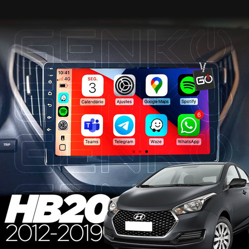 Multimidia Carplay Android Auto Desbloqueada Hb20 2012-2019