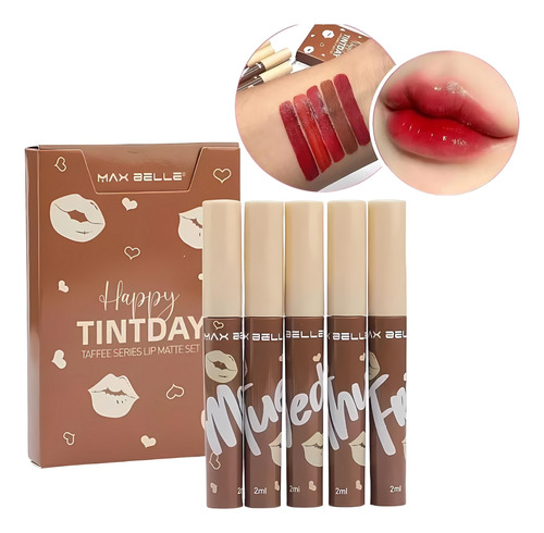 Kit De 5 Labiales Mate Tintday: Un Color Para Cada Día 