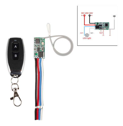 Mini Interruptor De Control Remoto Inalámbrico Rf 433mhz 12v