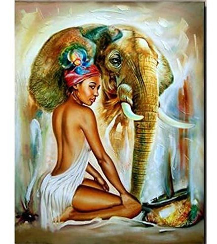 Pintura Por Diamantes Poster 5d - Elefante Africano 30x40...