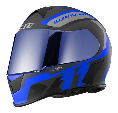 Capacete X11 Pro Surround Azul Óculos Interno + Viseira Azul Tamanho Do Capacete 58 Cor Azul